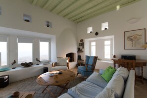 Villa, 6 Bedrooms, Jetted Tub | Living area - Villa Cycladic Breeze Tranquil & Private (Mykonos)