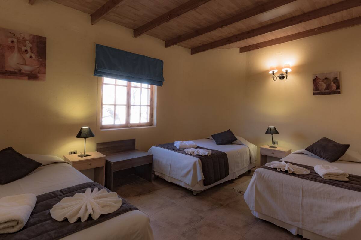 Habitación triple, 3 camas individuales | Caja fuerte, escritorio, wifi gratis y ropa de cama