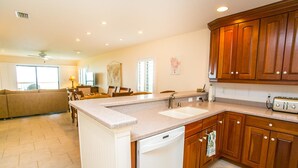 Condo, 2 Queen Beds, Ocean View (SEA -222 3BR Ocean View Pool Free Tix) | Private kitchen | Fridge, microwave, oven, stovetop - SEA -222 3BR Ocean View Pool Free Tix (St. Augustine)