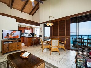 Condo, 1 King Bed with Sofa bed (Kona Makai 1-301) | Living area | Flat-screen TV - Kona Makai 1-301 (Kailua-Kona)