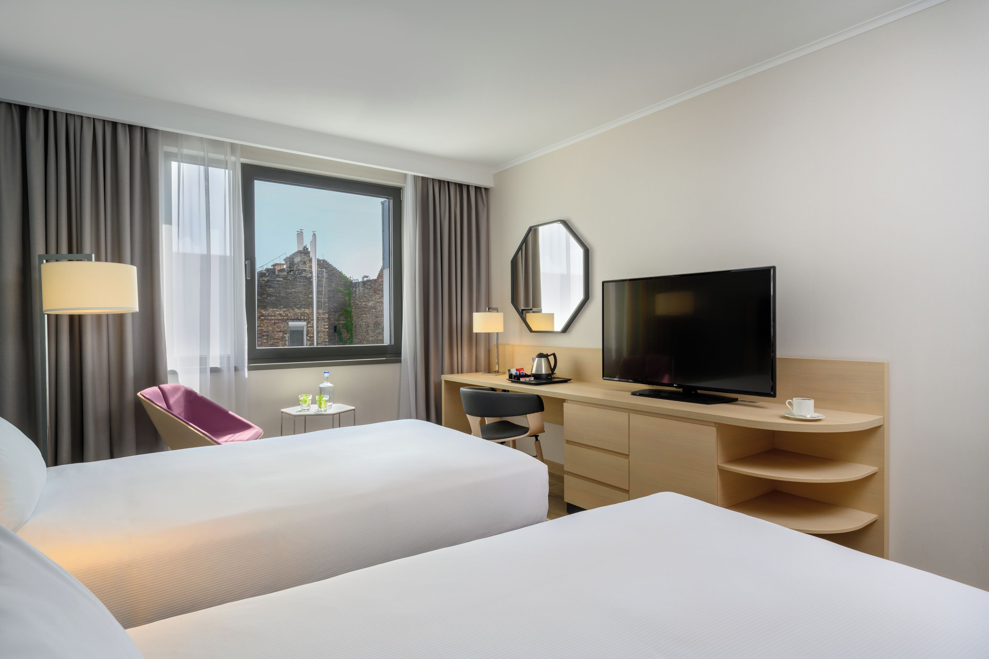 room, 2 single beds | premium bedding, in-room safe, desk, laptop workspace