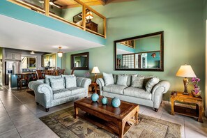 Condo, Multiple Beds, Partial Ocean View (Keauhou Kona Surf & Racquet Club #5-3) | Living area