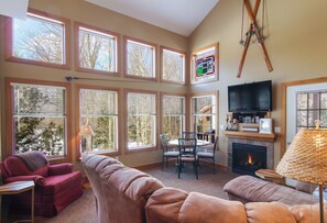 TV, fireplace, DVD player