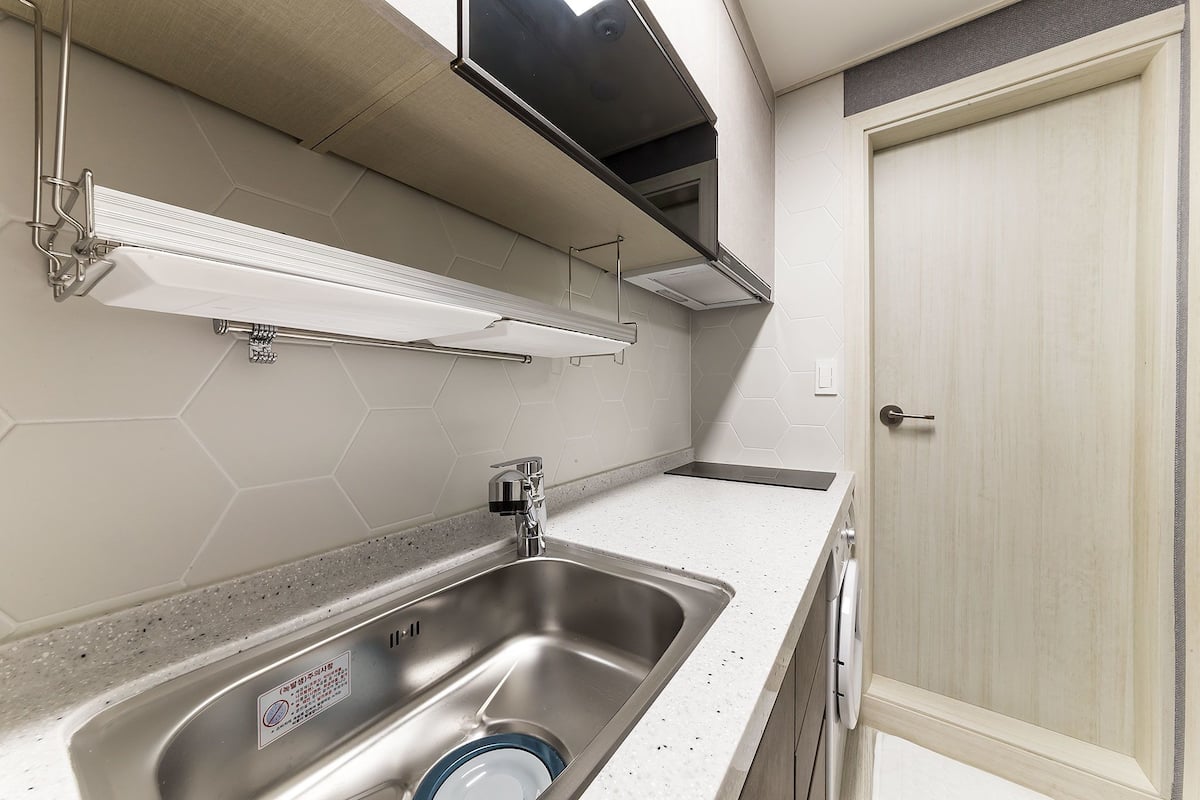 fridge, microwave, stovetop