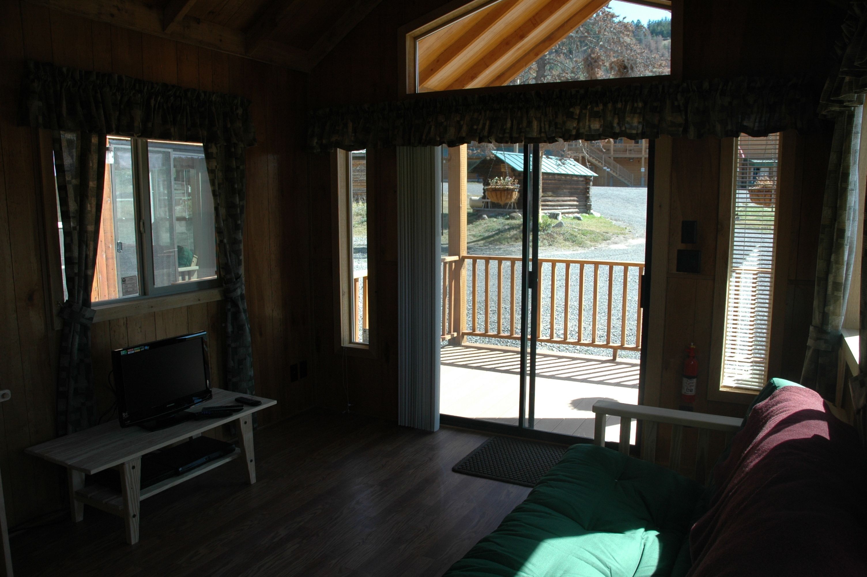 Comfort Cabin, Multiple Beds, Mountain View | Living area | LCD TV