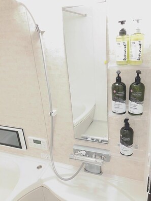 Ensemble douche/baignoire, sĂšche-cheveux, serviettes fournies, savon