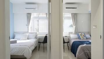 3 bedrooms, desk, iron/ironing board, travel crib