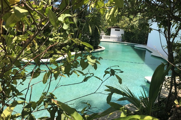 View of the pool, with chairs for personal use