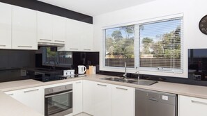 Microwave, dishwasher, high chair