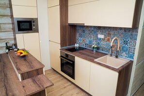 Fridge, microwave, oven, stovetop - A luxurious apartment located in the center of Sofia (Sofia)