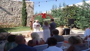 Outdoor banquet area