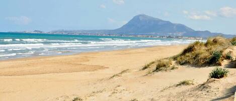 Beach nearby, sun-loungers