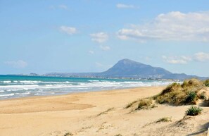 Beach nearby, sun-loungers