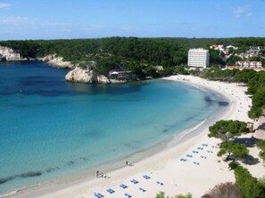 Beach nearby, sun loungers