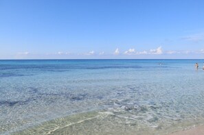 Beach nearby, sun loungers