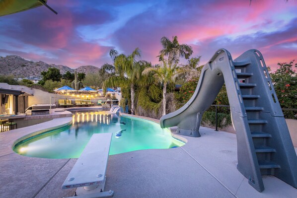A heated pool