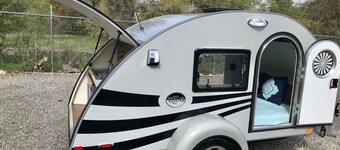 Glamping in a teardrop trailer