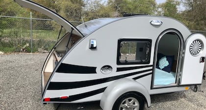 Glamping in a teardrop trailer