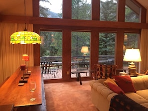 Smart TV, fireplace, table tennis, books
