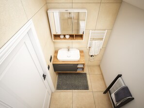 Departamento Confort (incl. 30€ cleaning fee) | Baño | Regadera, secadora de cabello, toallas 