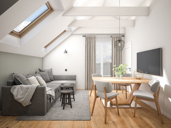 Comfort Apartment (incl. 30€ cleaning fee) | Living area - Stork Apartments (Rust)