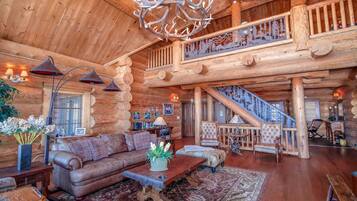 Smart TV, fireplace, foosball