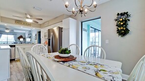 Dining - BeachView Condo #8 - Anna Maria Island - Condo 2 Bedroom / 2 Bath, maximum occupancy of 6 people.   5 min. walk to the beach.     Community pool. (Holmes Beach)
