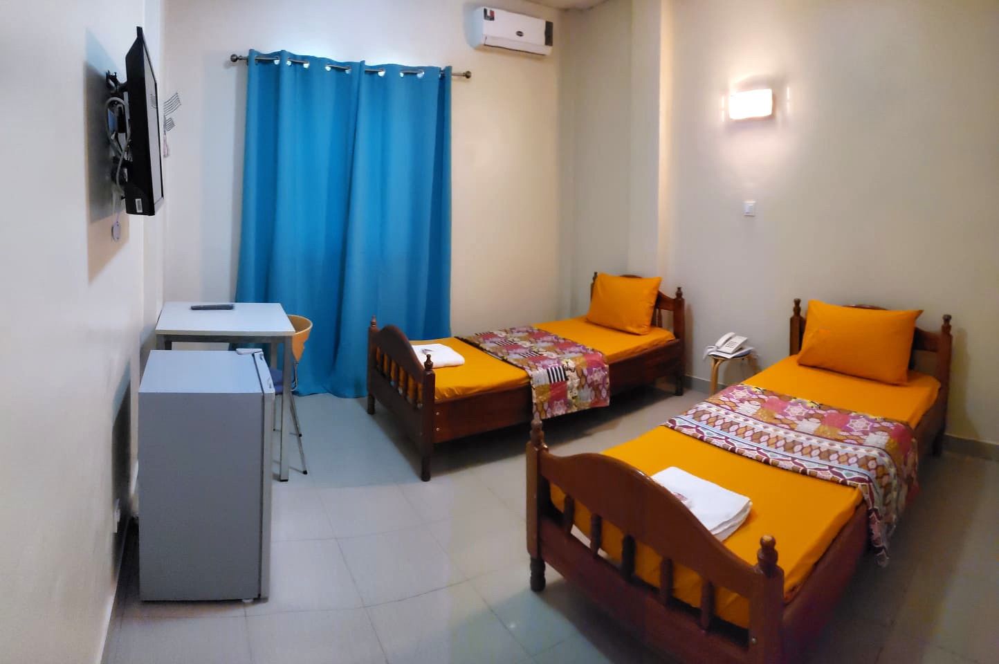 standard twin room, 2 single beds | desk, blackout curtains, free wifi, bed sheets