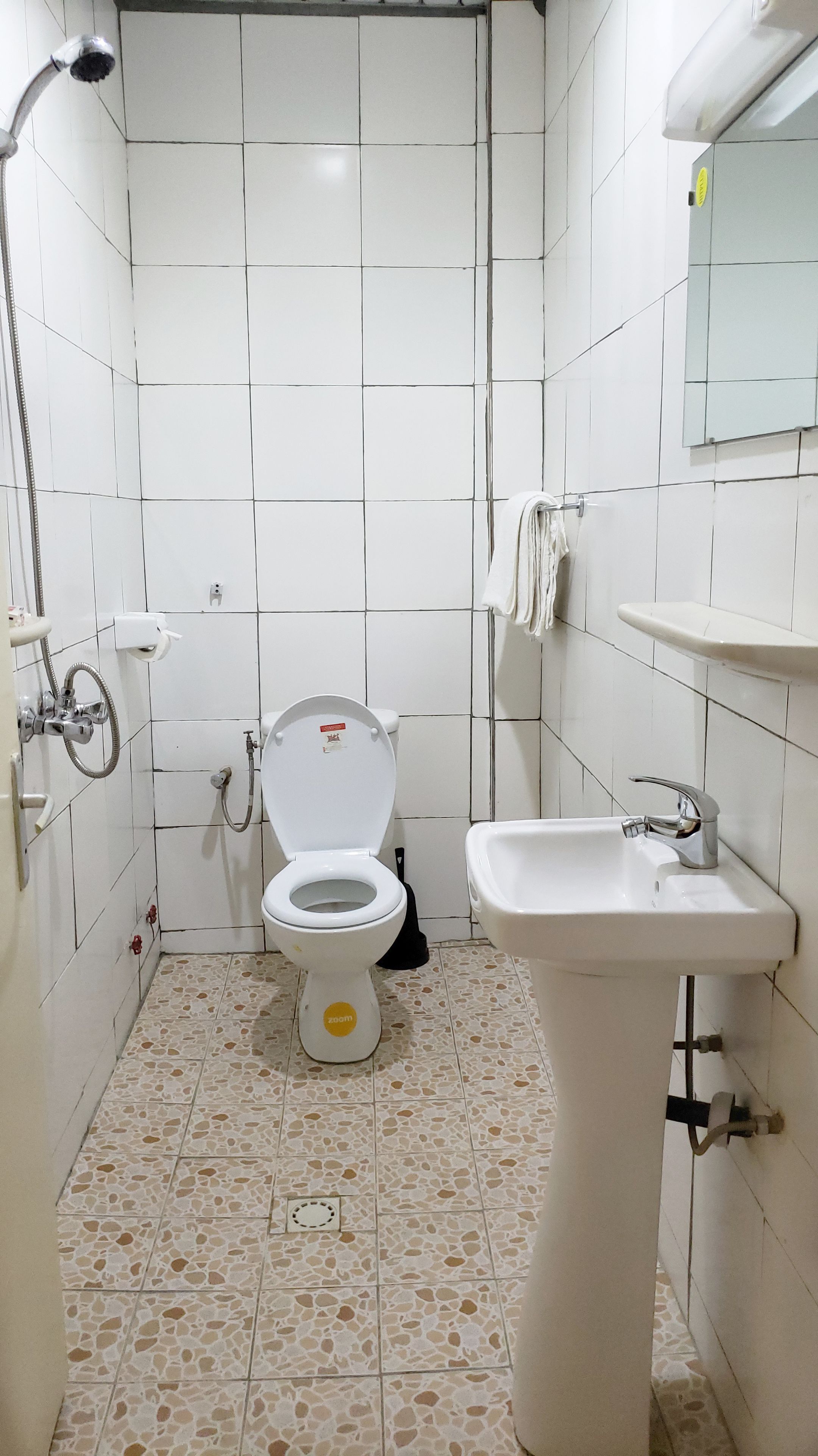 shower, rainfall showerhead, towels, soap