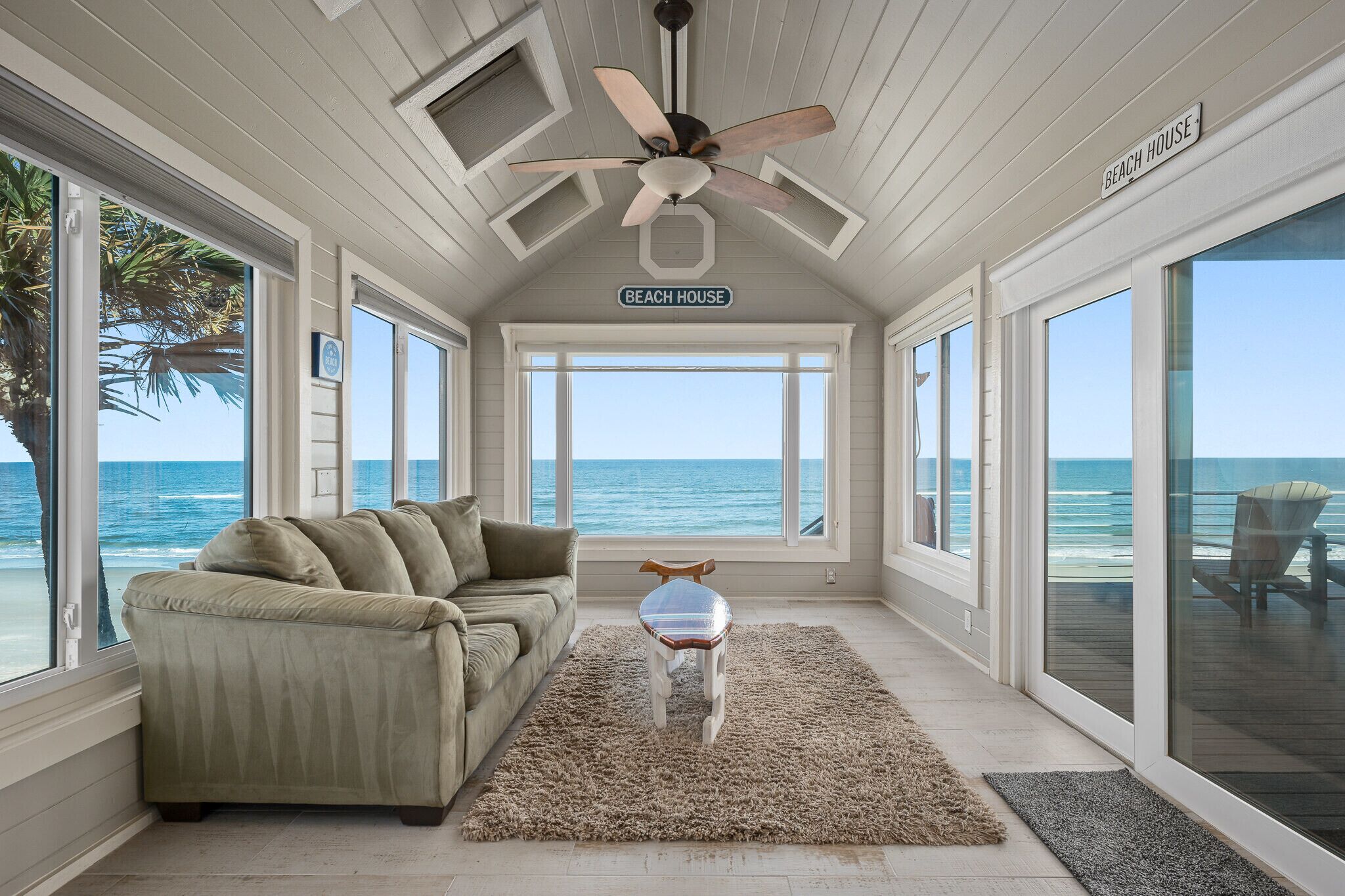 Smart TV, fireplace, video library