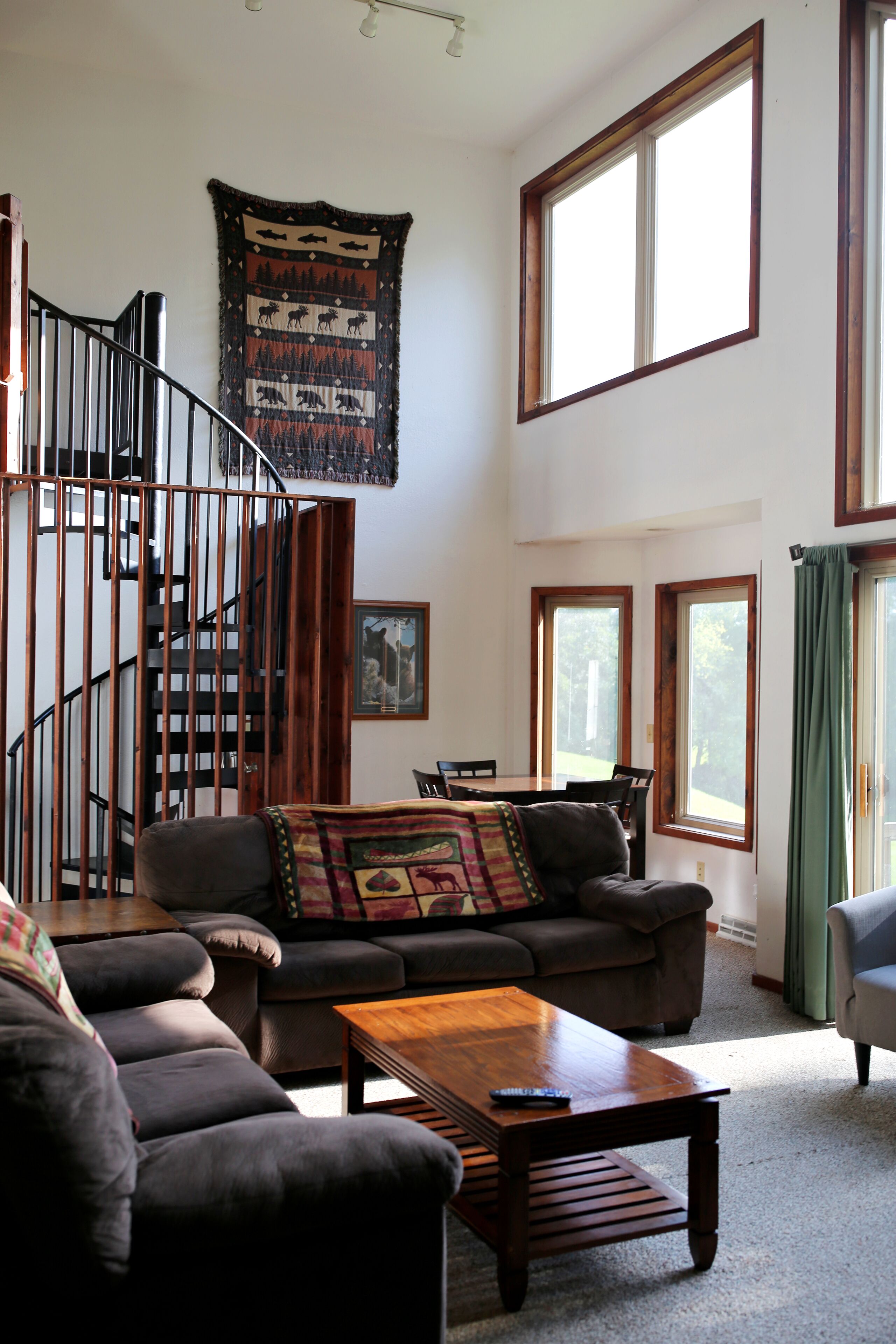 テレビ、暖炉、DVD プレーヤー、卓球台