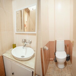 Shower, hair dryer, towels, soap - Stylish, cozy studio guesthouse in the city center (Tbilisi)