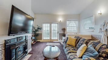 電視、壁爐、DVD 播放機、音響