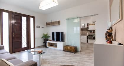 Seaside villa sleeping up to 8 people with private garden and 2 parking spaces.