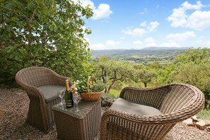 Terrace/patio - Spectacular Views, Pool & 5-Bedroom Family-Friendly Holiday Home in Provence (Fayence)