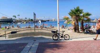 AMPLIO APARTAMENTO, WIFI, TERRAZA CON FLORES, orientado al sur, al mar y al pueblo.