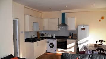 Panoramic Apartment, 2 Bedrooms (Flat 2) | Private kitchen | Full-size fridge, microwave, oven, stovetop