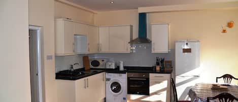 Panoramic Apartment, 2 Bedrooms (Flat 2) | Private kitchen | Full-size fridge, microwave, oven, stovetop