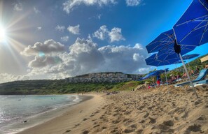 Beach nearby, sun-loungers, beach towels
