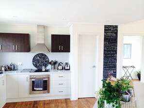 Fridge, microwave, dishwasher, toaster