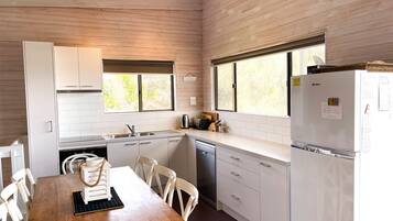 Fridge, microwave, dishwasher, toaster