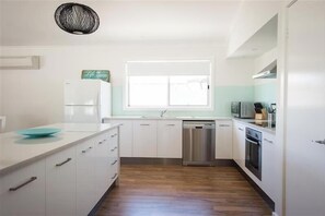 Fridge, microwave, dishwasher, toaster