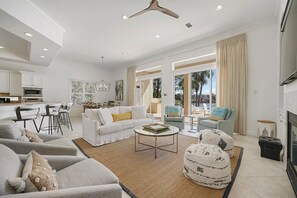 TV, fireplace, DVD player - Aqua Tranquility - Waterfront with Pool in Destiny East (Destin)