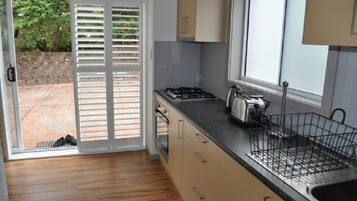 Fridge, microwave, oven, paper towels