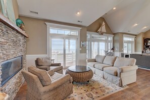 TV, fireplace, DVD player, stereo