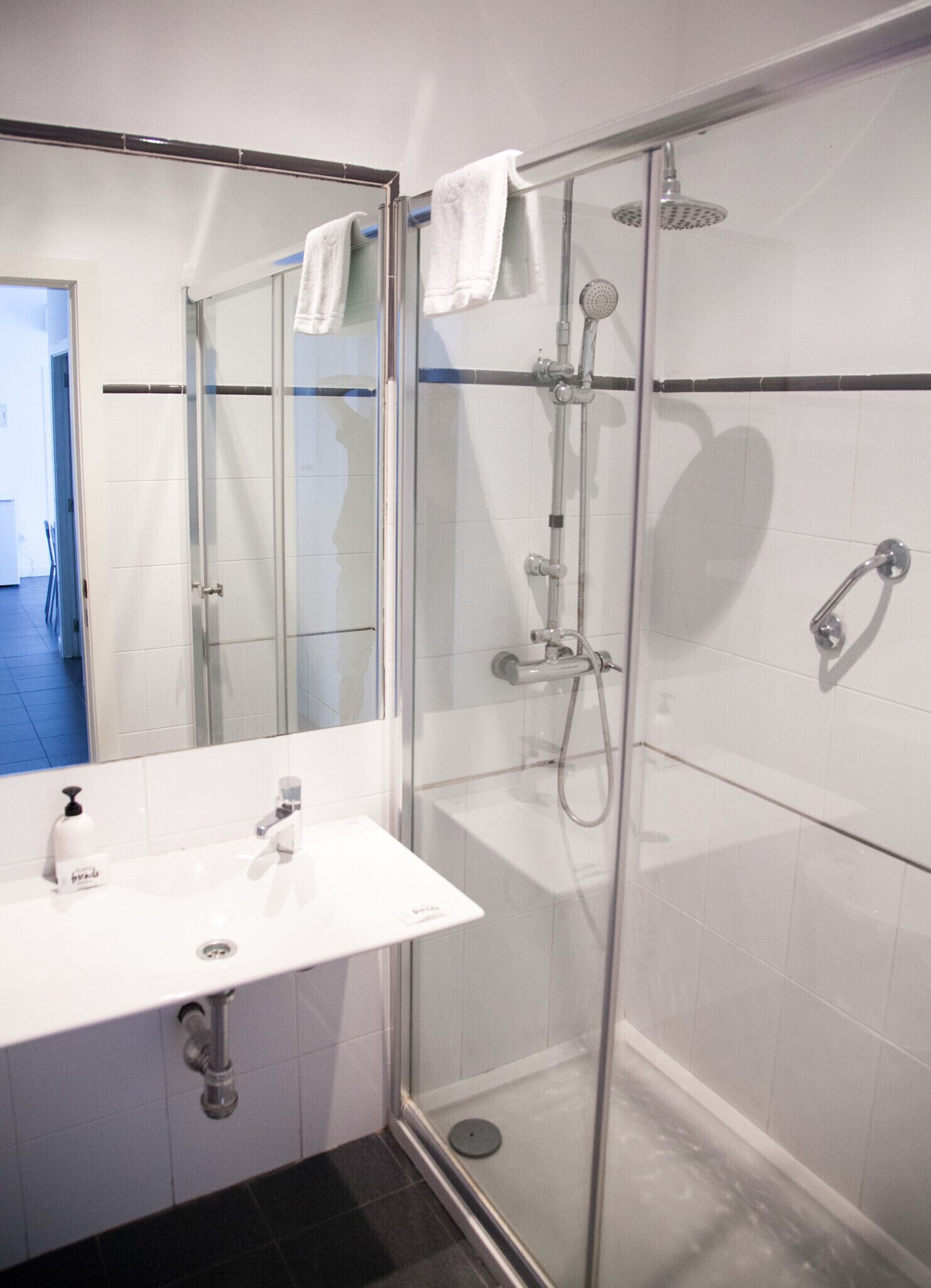 Regadera, secadora de cabello, bidet, toallas 