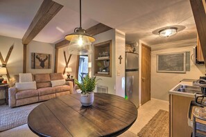 TV, fireplace, smart speakers