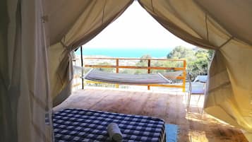Romantic Tent, 1 Queen Bed, Sea Facing | Egyptian cotton sheets, premium bedding, free minibar items