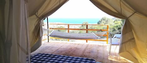 Romantic Tent, 1 Queen Bed, Sea Facing | Egyptian cotton sheets, premium bedding, free minibar items