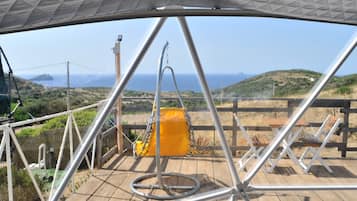 Enjoy panoramic views of the surrounding hills and water from this elevated observation area.